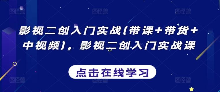 影视二创入门实战(带课+带货+中视频)，影视二创入门实战课-学库网