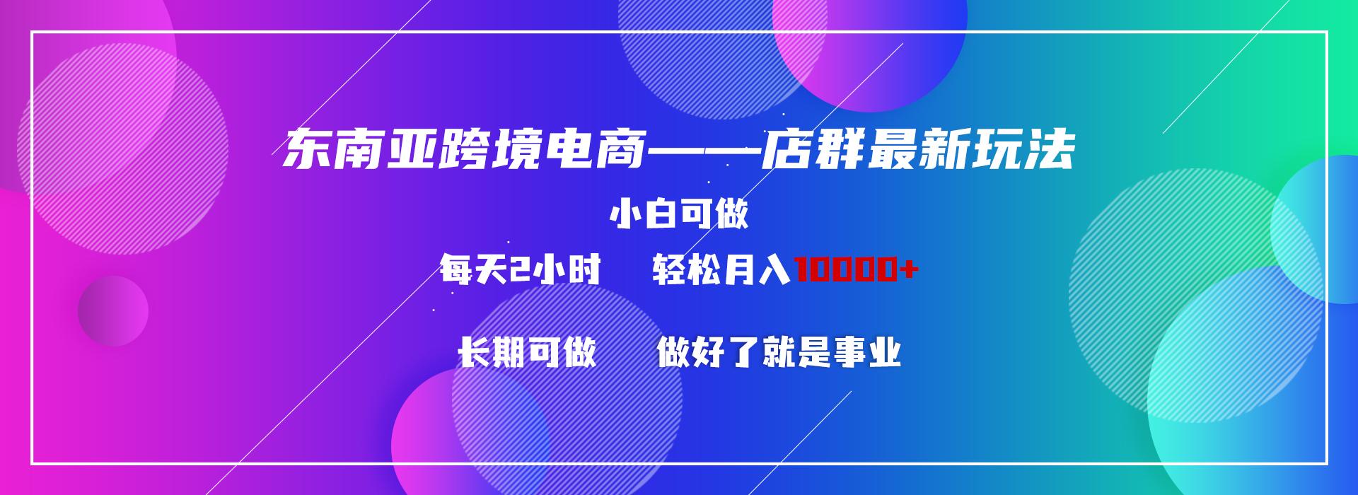 东南亚跨境电商店群新玩法2—小白每天两小时 轻松10000+-学库网