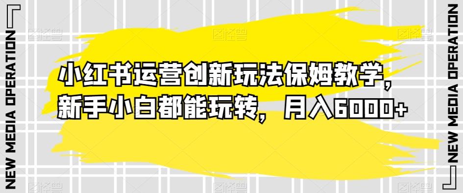 小红书运营创新玩法保姆教学，新手小白都能玩转，月入6000+【揭秘】-学库网