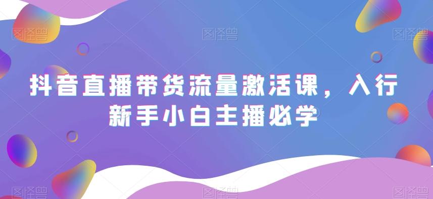 抖音直播带货流量激活课，入行新手小白主播必学-学库网