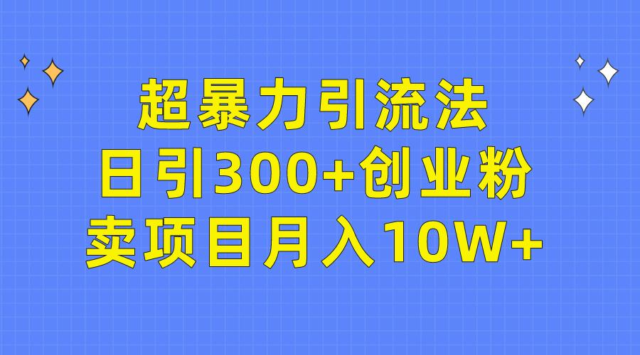 (9954期)超暴力引流法，日引300+创业粉，卖项目月入10W+-学库网