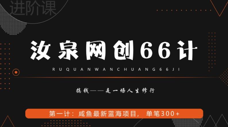 汝泉网创66计之第1计：闲鱼长期稳定项目，单笔变现300+-学库网