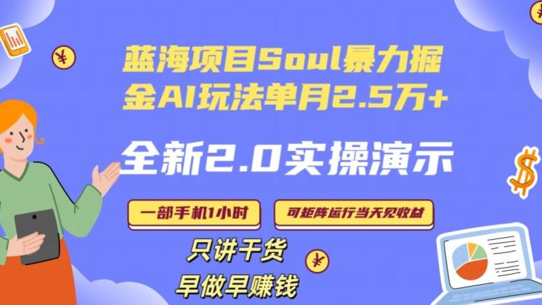 Soul怎么做到单月变现25000+全新2.0AI掘金玩法全程实操演示小白好上手【揭秘】-学库网