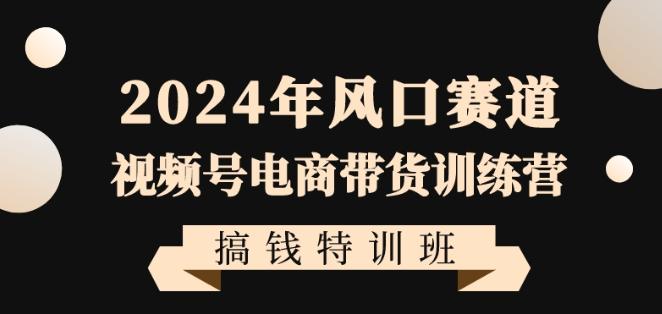 2024年风口赛道视频号电商带货训练营搞钱特训班，带领大家快速入局自媒体电商带货-学库网