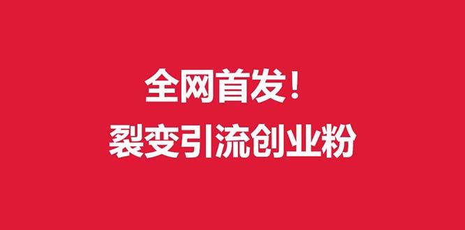 (全网首发)外面收费几千的裂变引流高质量创业粉-学库网