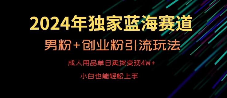 2024年独家蓝海赛道，成人用品单日卖货变现4W+，男粉+创业粉引流玩法，不愁搞不到流量【揭秘】-学库网