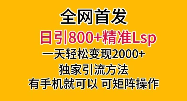 全网首发！日引800+精准老色批，一天变现2000+，独家引流方法，可矩阵操作【揭秘】-学库网