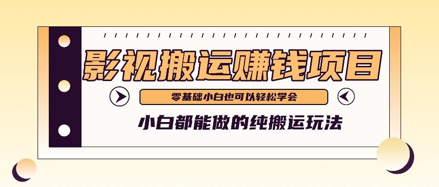 手把手教你操作影视搬运项目，小白都能做零基础也能赚钱-学库网