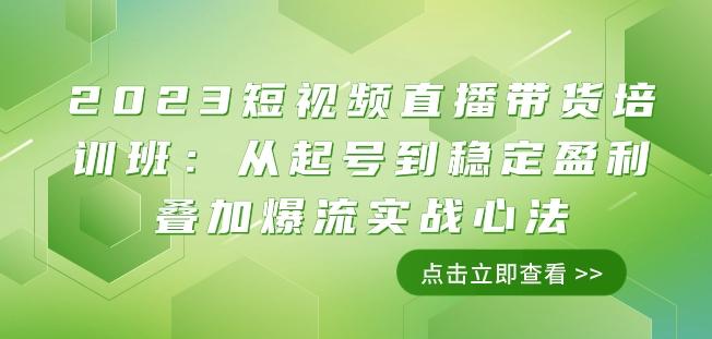 2023短视频直播带货培训班：从起号到稳定盈利叠加爆流实战心法（11节课）-学库网